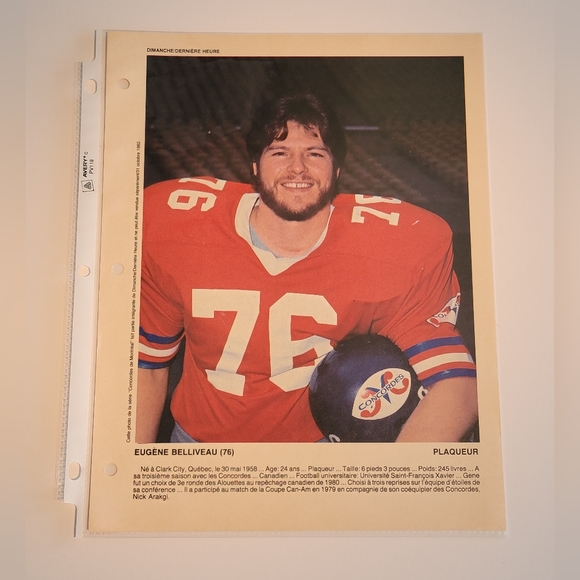 1982 Montreal Alouettes CFL Dimanche Derniere Heure Football Prints - Picture 7 of 9